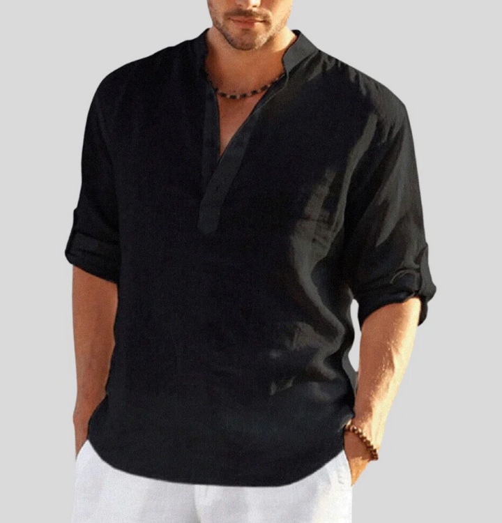 Gunnar | Herren V-Ausschnitt Halbknopfleiste Freizeit Shirt