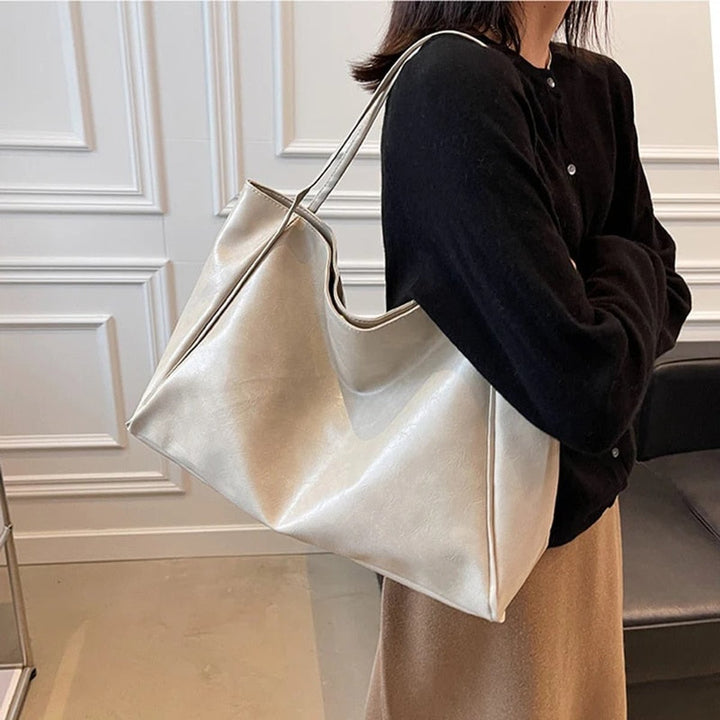 Annika | Retro PU-Leder Tote Bag Damen geräumige Schultertasche